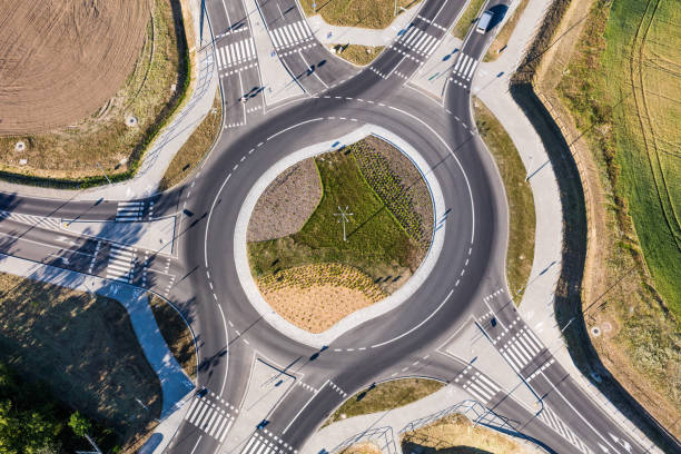 istock aerial view of  the roundabout 812793392