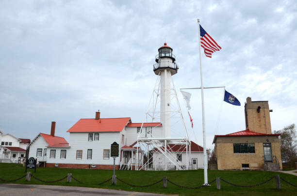 Whitefish Point lighthouse stock photo