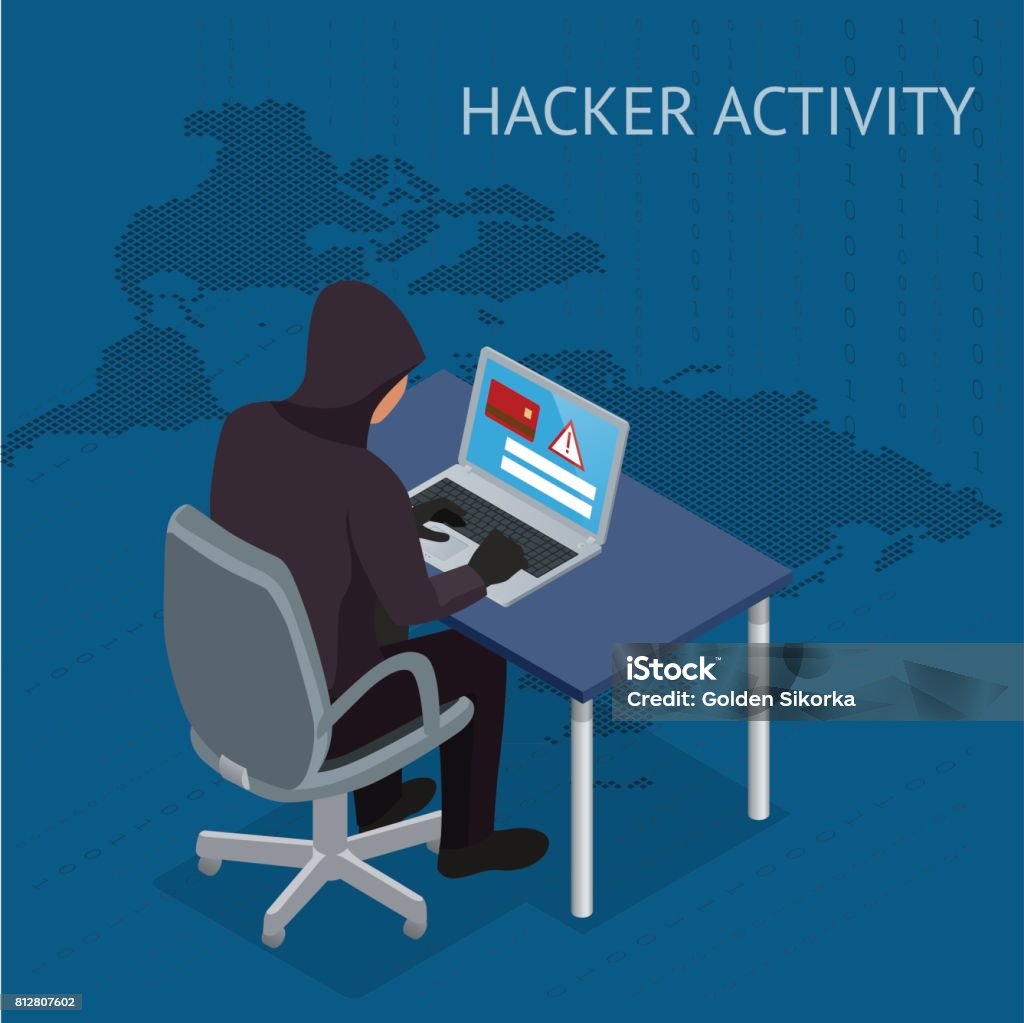 Hackare Isometric Vector Internet Hacker Attack And Personal Data Security ...