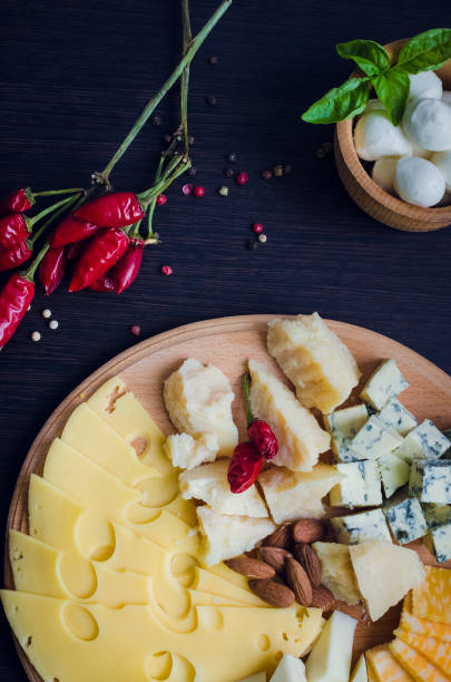 istock Tasty appetizer. Plate of Cheese. 812811928