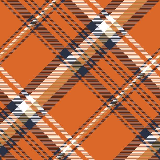 ilustraciones, imágenes clip art, dibujos animados e iconos de stock de naranja ver cuadros de patrones sin fisuras - plaid tartan scottish culture celtic culture