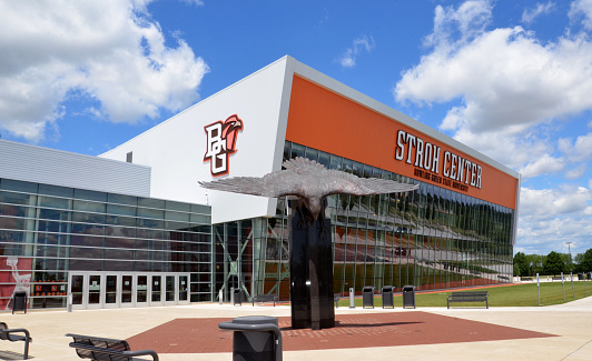 BOWLING GREEN, OH - JUNE 25: Stroh Center arena at Bowling Green State University in Bowling Green, Ohio, is shown on June 25, 2017. It has Gold LEED Certification.