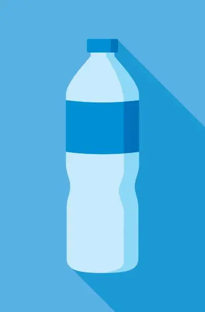 Vector illustration of Water Bottle Icon Flat