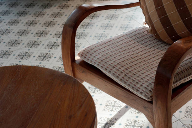 istock wooden table and armchair 812842870