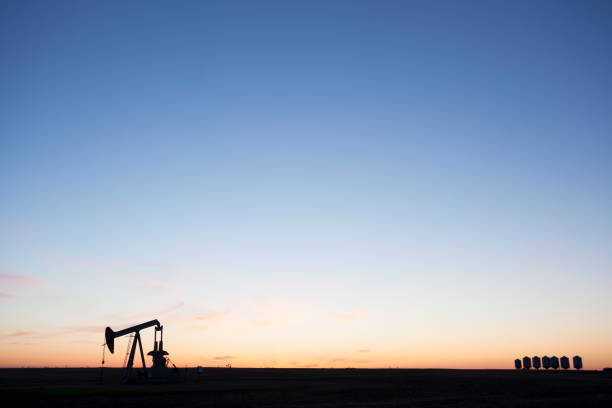 Pump Jacks working out in Weyburn Saskatchewan, Canada.
