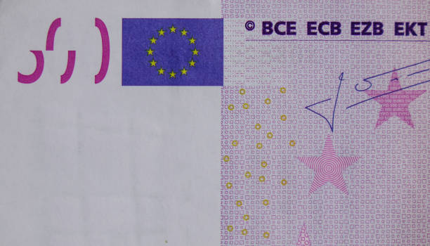 Five hundreds (500) Euro banknotes Detail of Five hundreds (500) Euro banknote with Europe Union flag 7944 stock pictures, royalty-free photos & images