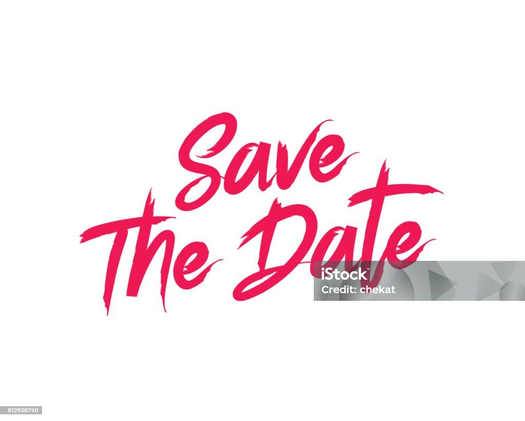 The inscription Save the Date. The inscription Save the Date. Fashionable modern vector font on white background. Lettering, typography, calligraphy. English alphabet. Elements for design. Calendar Date stock vector