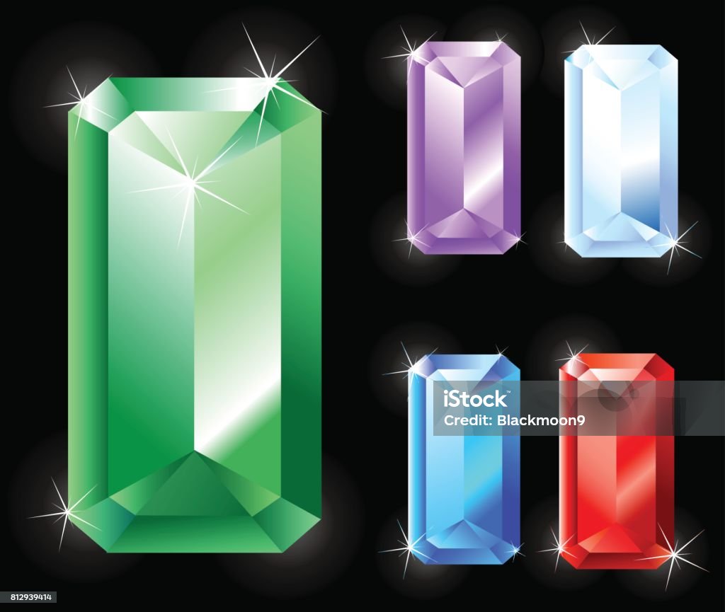 Rectangle Jems Rectangular Jewels Stock Illustration - Download Image Now - Amethyst ...