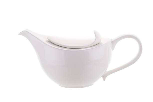 istock White porcelain teapot isolated on white background 812942142