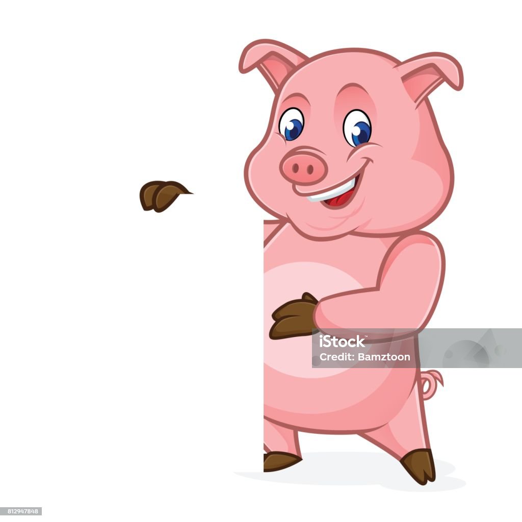 Ilustración de Cerdo De Dibujos Animados Sosteniendo En Blanco Signo y más  Vectores Libres de Derechos de Cerdo - iStock