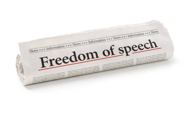 istock Rolled newspaper with the headline Freedom of speech 812951526