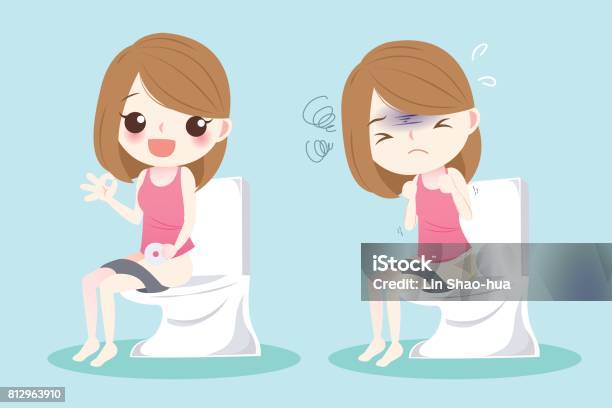 Woman With Health Concept Stock Illustration - Download Image Now - Toilet, Women, Healthcare And Medicine
