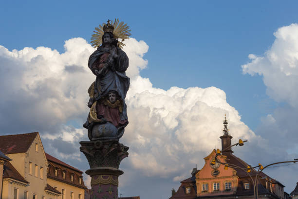 istock brilliant white thunderclouds over historical city in south german july evening blue sky 812969732