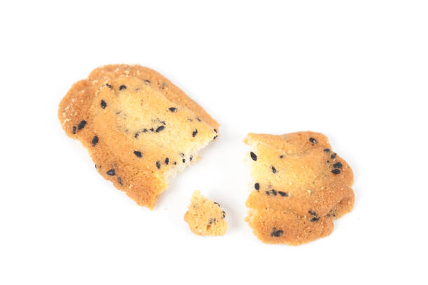 istock Home made a small sweet cookie with black sesame, typically round, flat, and crisp. 812979938