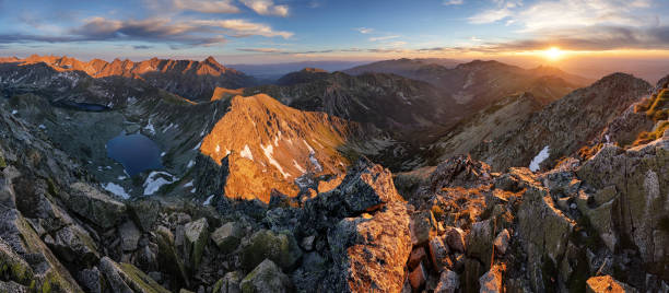 istock Panorama of Tatra mountain at sunset 812980128