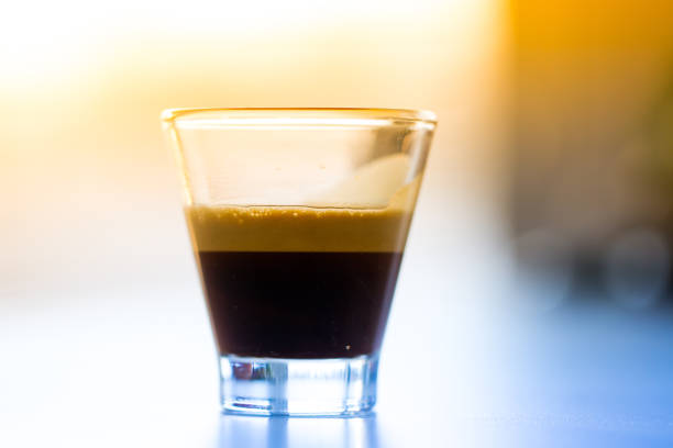 Espresso coffee in glass