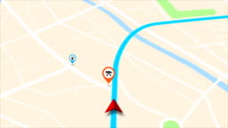 4k Animation Moving Gps Navigator On Map With Map And Icon On Location  Stock Video - Download Video Clip Now - iStock