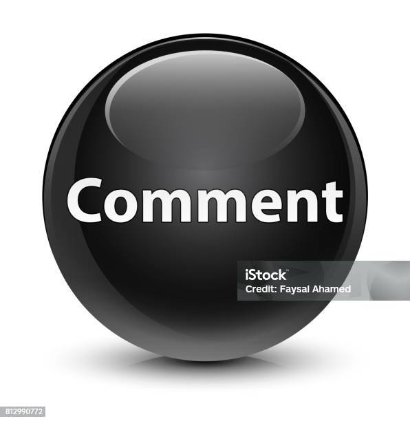 Comment Glassy Black Round Button Stock Illustration - Download Image ...