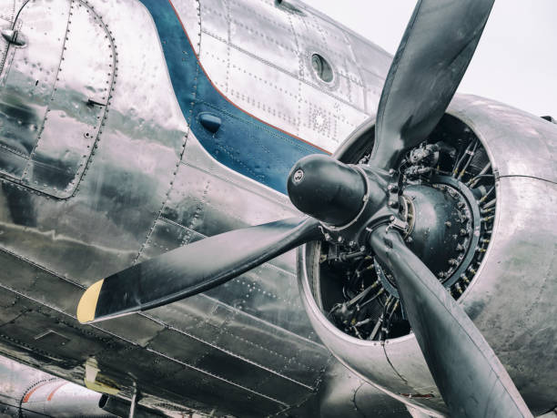 istock Vintage Douglas DC-3 propellor airplane ready for take off 812990840