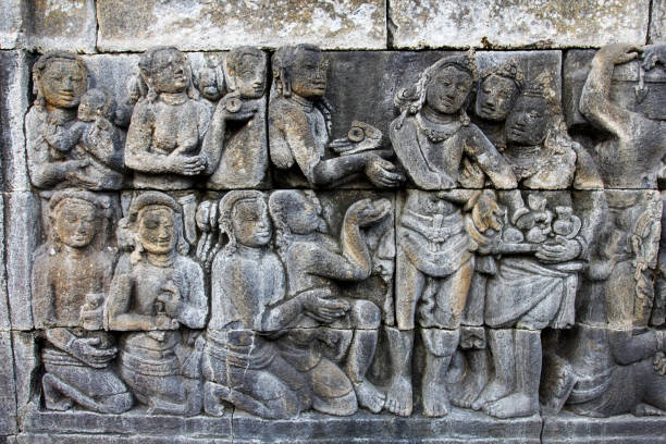 istock Beautiful relief of Borobudur temple 812997172