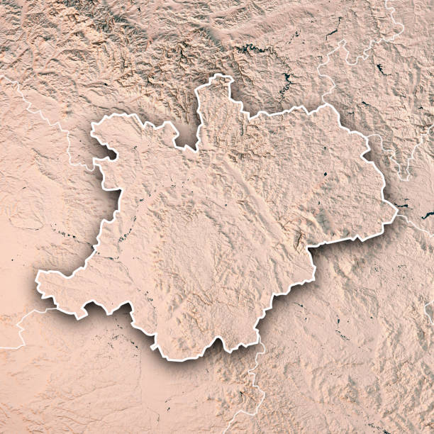 istock Oberfranken Regierungsbezirk Bayern 3D Render Topographic Map Neutral Border 812997512
