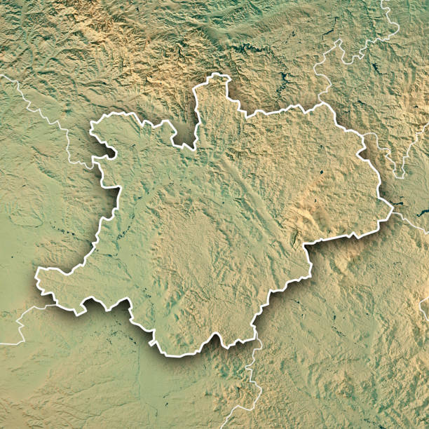 istock Oberfranken Regierungsbezirk Bayern 3D Render Topographic Map Border 812997698