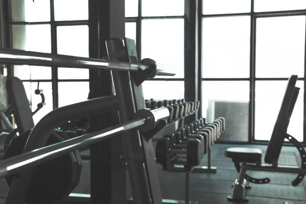 istock Barbell and dumbbell in the Gym 813005408
