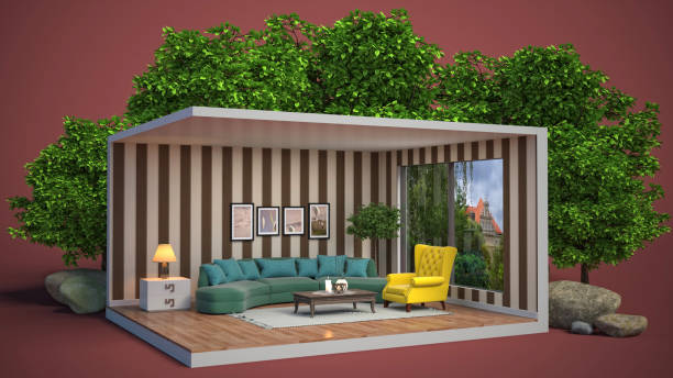 istock Interior living room. 3d illustration 813009160
