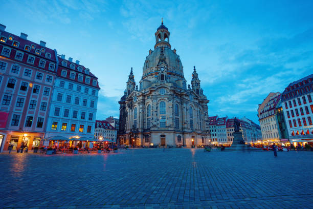 istock Dresden Frauenkirche church in evening 813011864