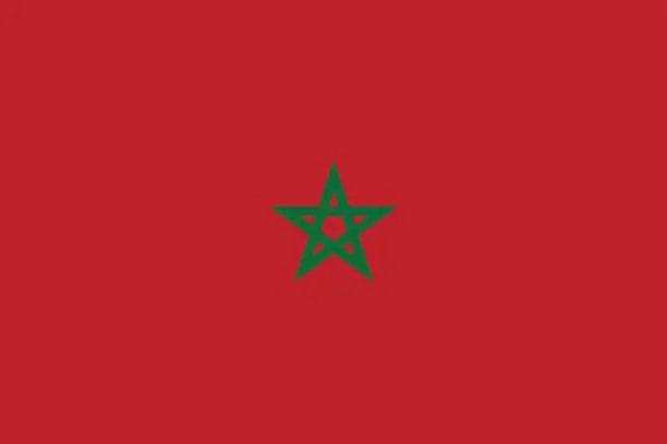 Vector illustration of Morocco flag flat