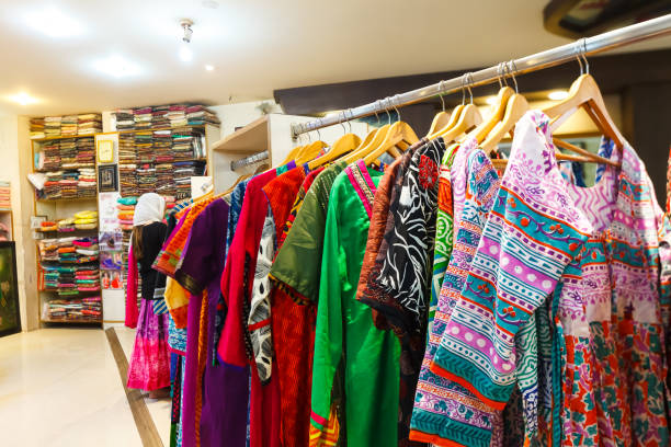 istock Selection of clothes in an Indian store 813044134