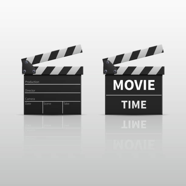 istock Movie clapperboard or film clapper isolated on white vector illustration 813044160