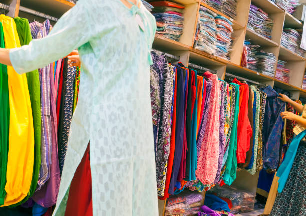 istock Selection of clothes in an Indian store 813044638