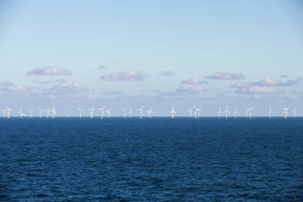 Offshore wind farm stock photo