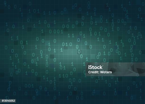 Abstract Binary Code Digital Background Vector Stock Illustration ...