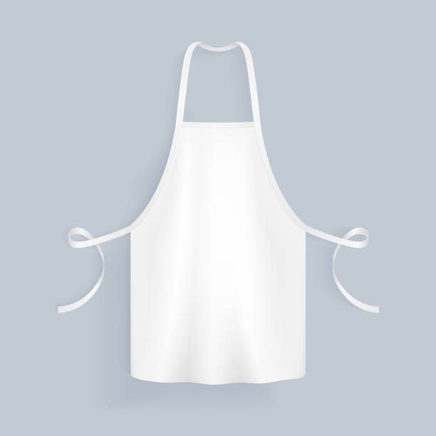 White blank kitchen cotton apron isolated vector illustration vector art illustration