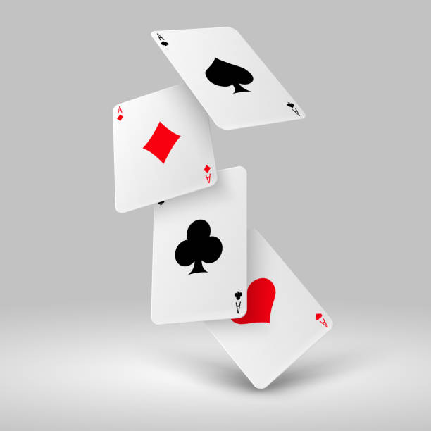 istock Falling poker playing cards of aces. Casino gambling vector concept 813050956