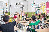 School kids in classroom