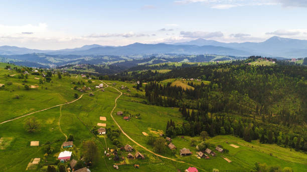 istock Mountain village landscape in Carpatian 813068720