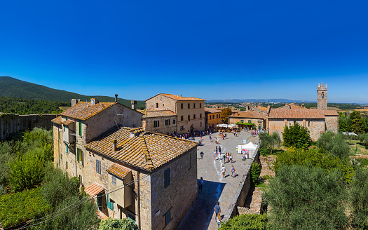 Monteriggioni medieval town in Tuscany Italy - architecture background
