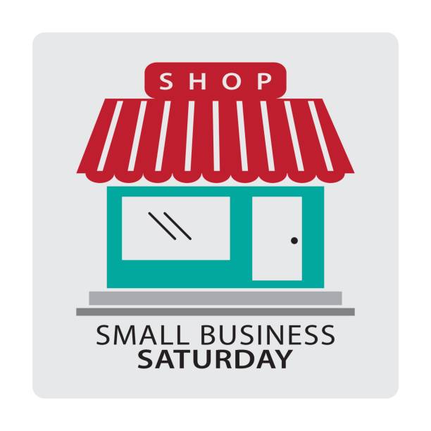 ilustraciones, imágenes clip art, dibujos animados e iconos de stock de small business saturday - small business saturday