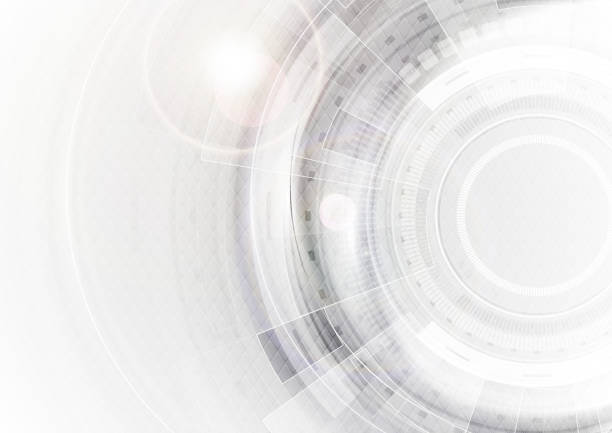 グレーと白の未来技術の抽象的な背景 - abstract backgrounds circle technology点のイラスト素材／クリップアート素材／マンガ素材／アイコン素材
