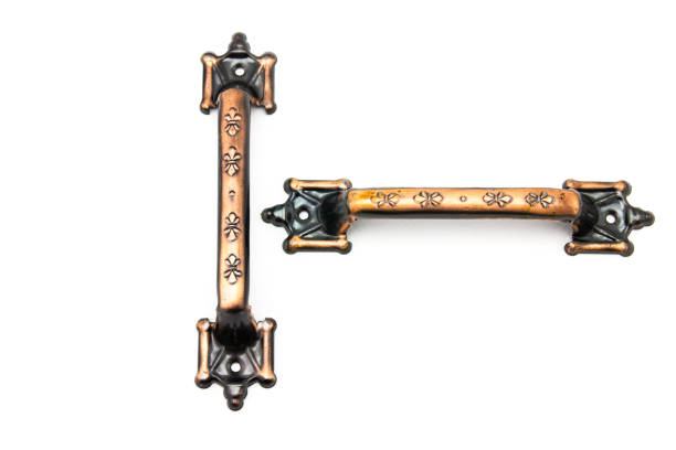 istock Door handles on white background 813114728