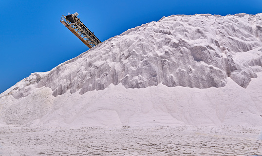 salt factory on the coast of namib, africa