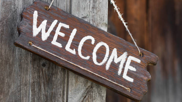 istock Welcome wood sign 813115260