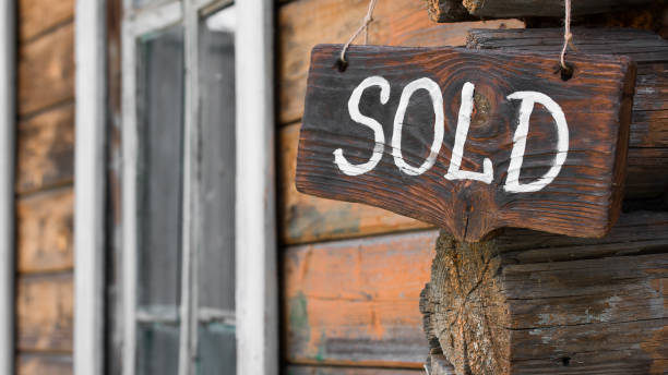 istock Sold wood sign 813117580