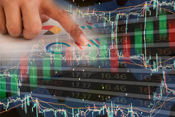 istock Double exposure business man using technology stock financial indices on currency exchange 813126250