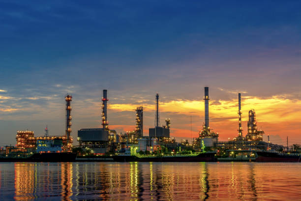istock Oil refinery in morning 813129454
