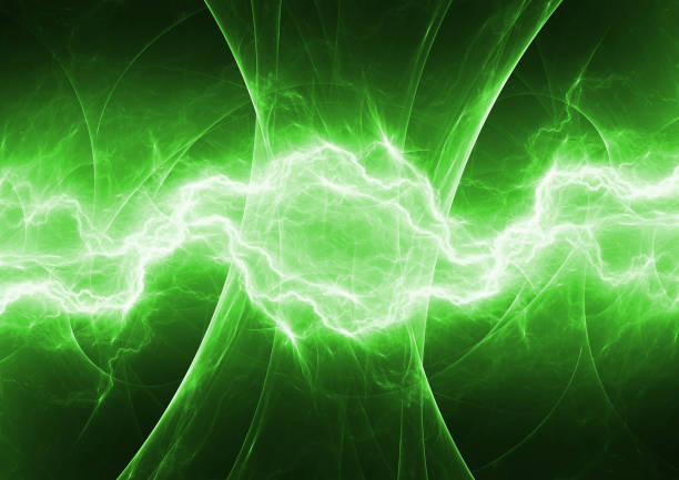 istock Green energy, plasma and lightning background 813133914