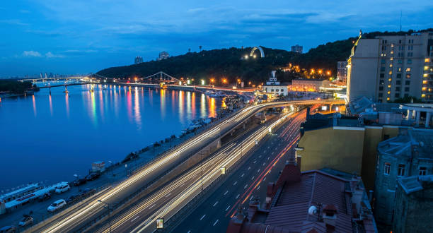 istock Night Poshtova Square view, panorama Kiev, Ukraine 813136492